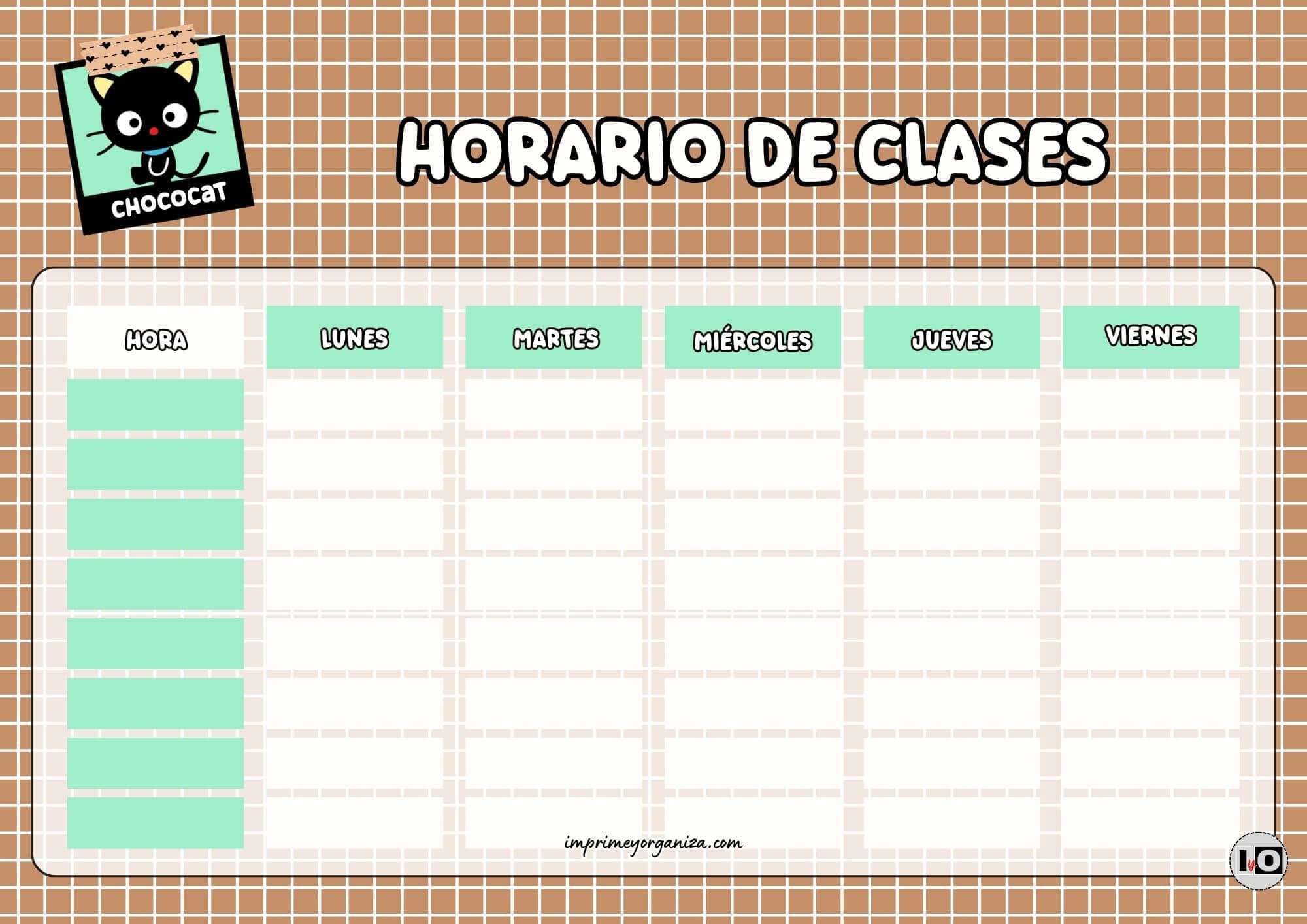 Horario de clases Chococat
