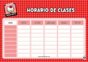 Horario de clases Hello Kitty