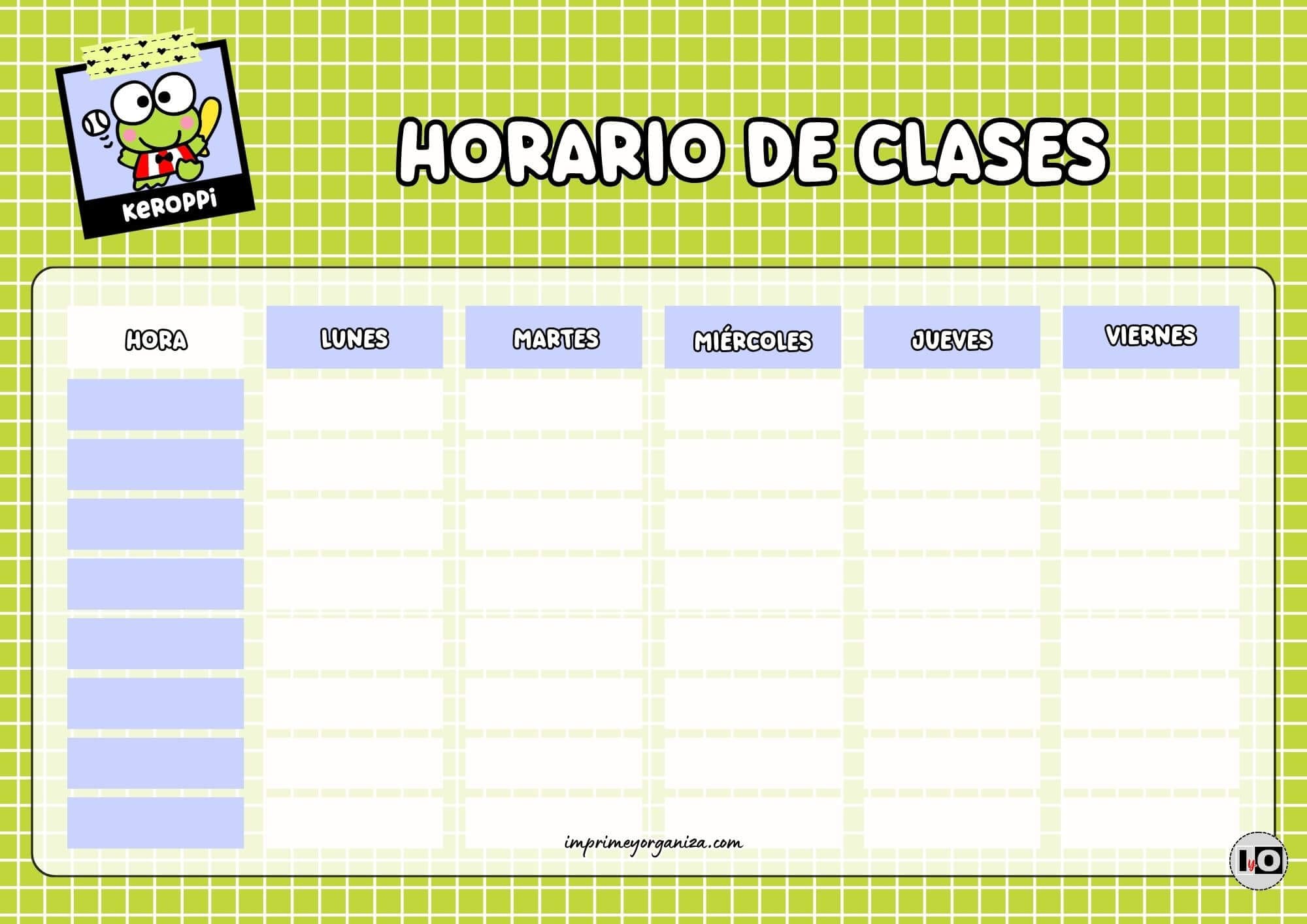 Horario de clases Keroppi