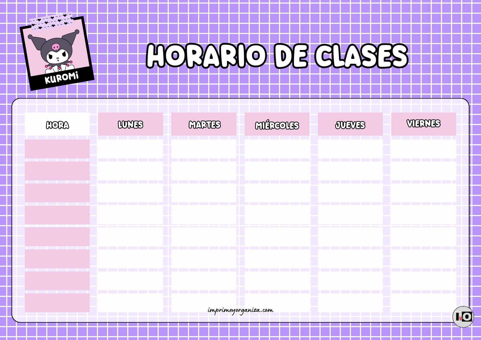 Horario de clases Kuromi