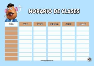 Horario de clases Mr. Potato