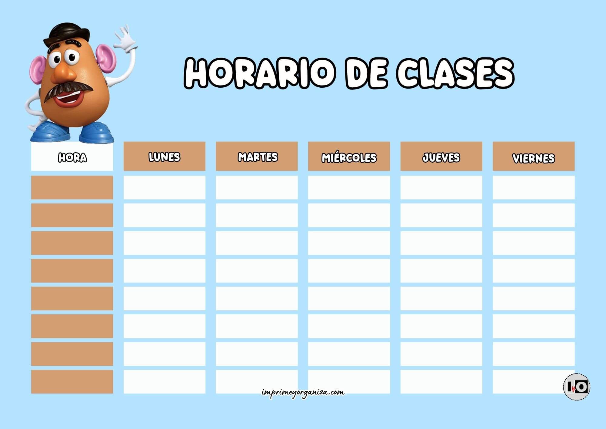 Horario de clases Mr. Potato
