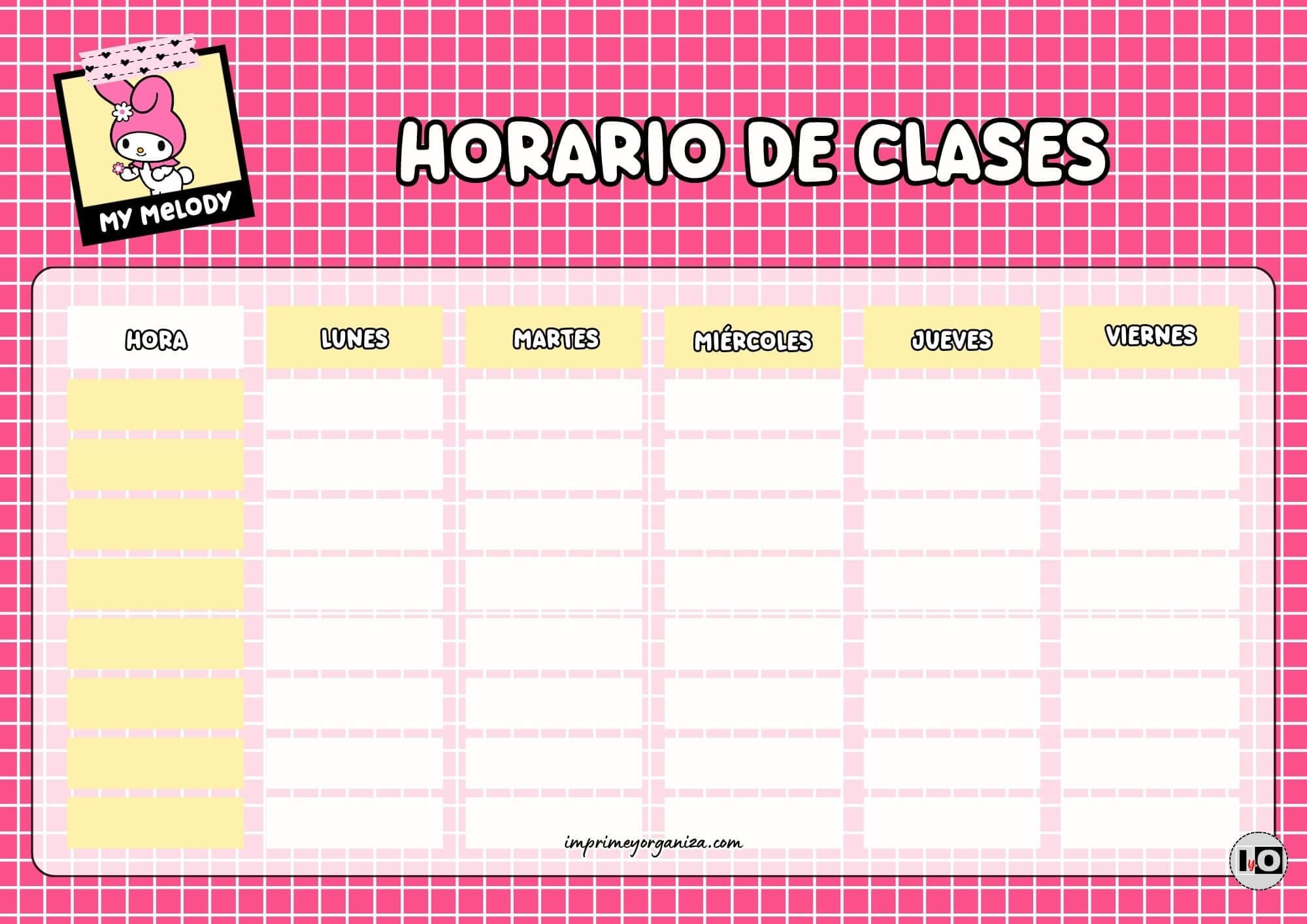 Horario de clases My Melody