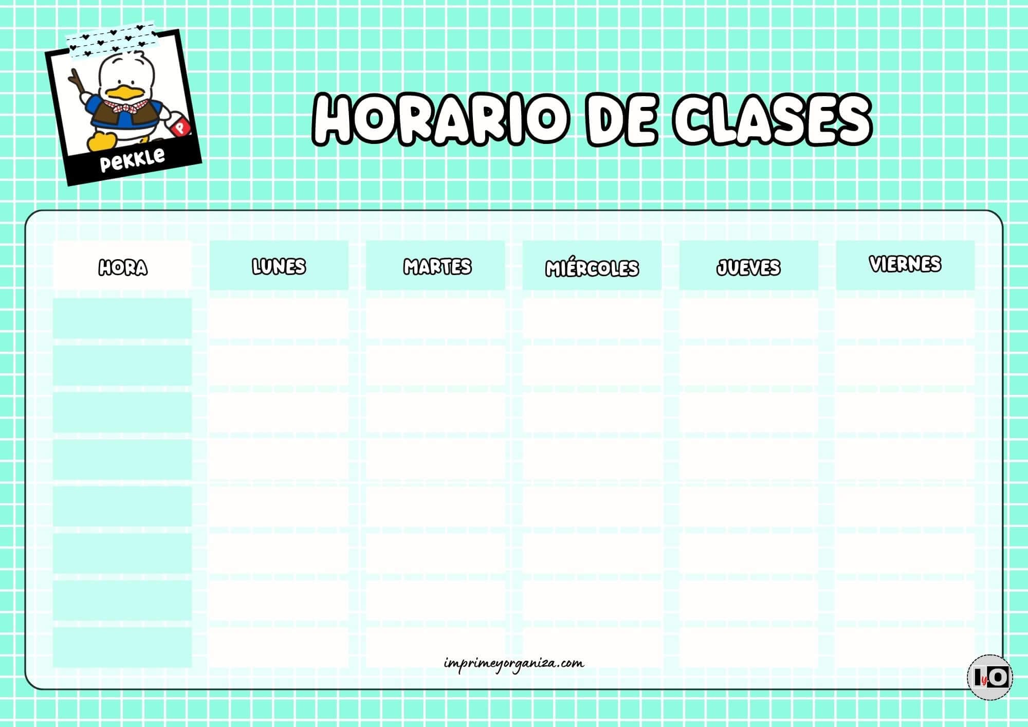 Horario de clases Pekkle