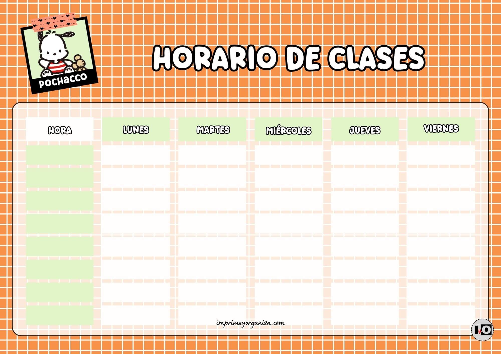 Horario de clases Pochacco