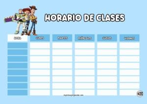 Horario de clases Toy Story