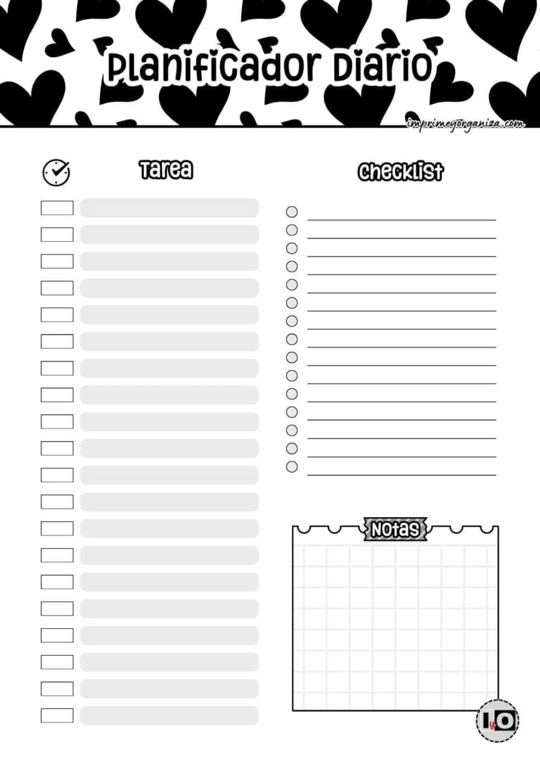 Planificador Diario Corazones