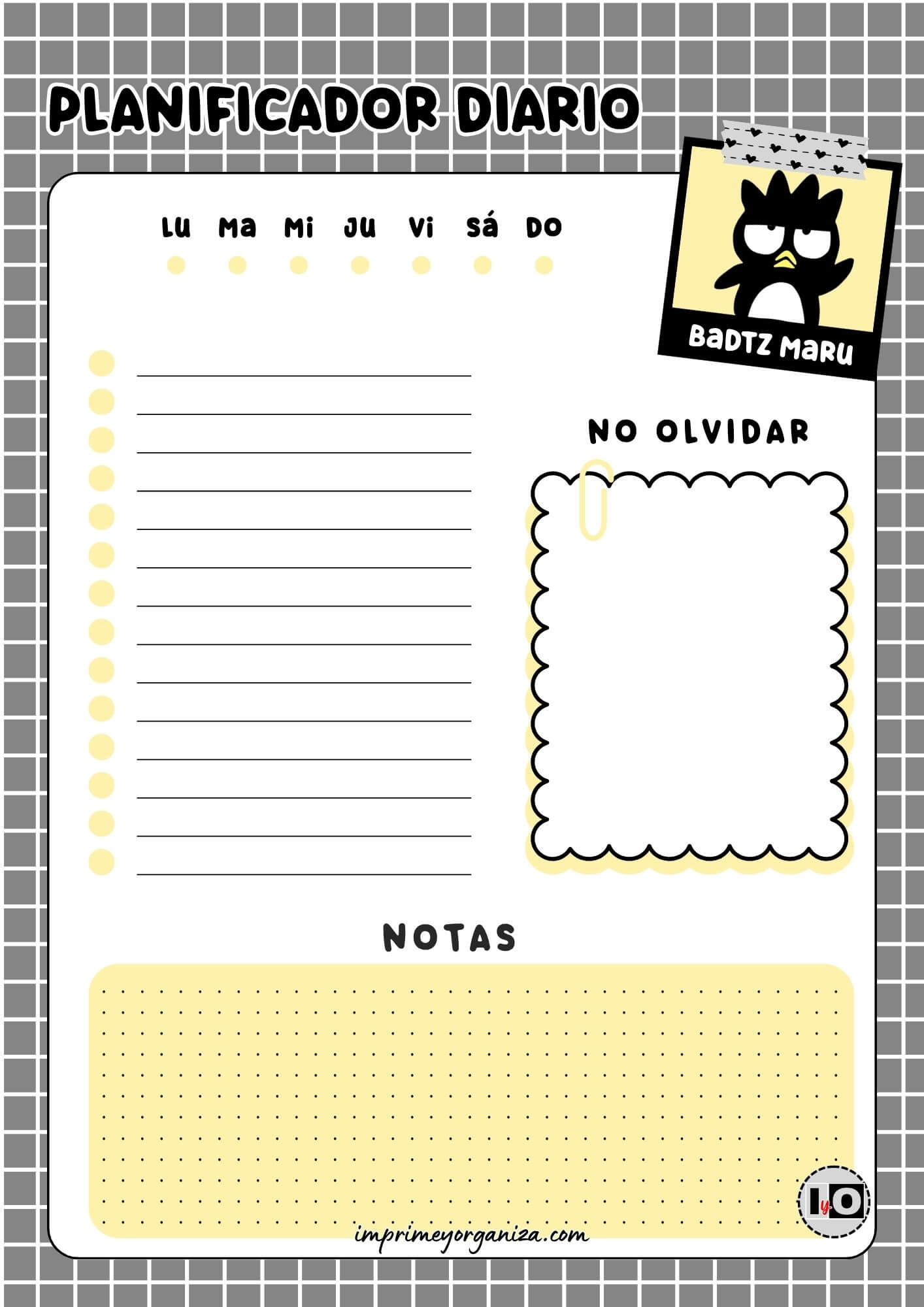 Planificador Diario de Badtz Maru