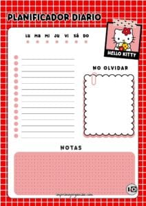 Planificador Diario de Hello Kitty