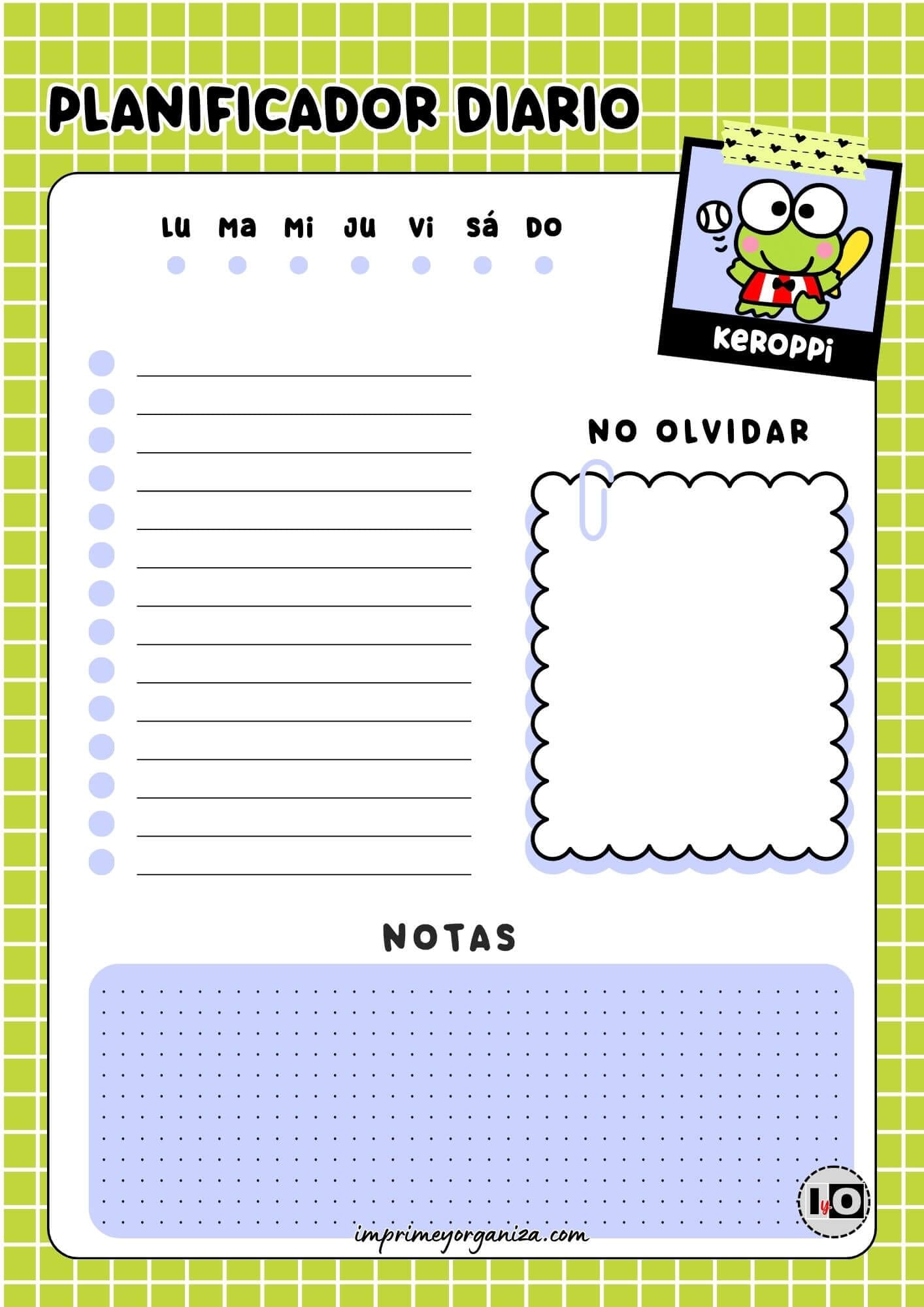 Planificador Diario de Keroppi