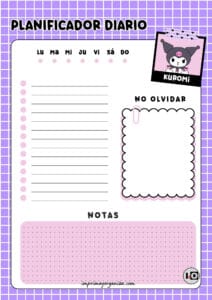 Planificador Diario de Kuromi