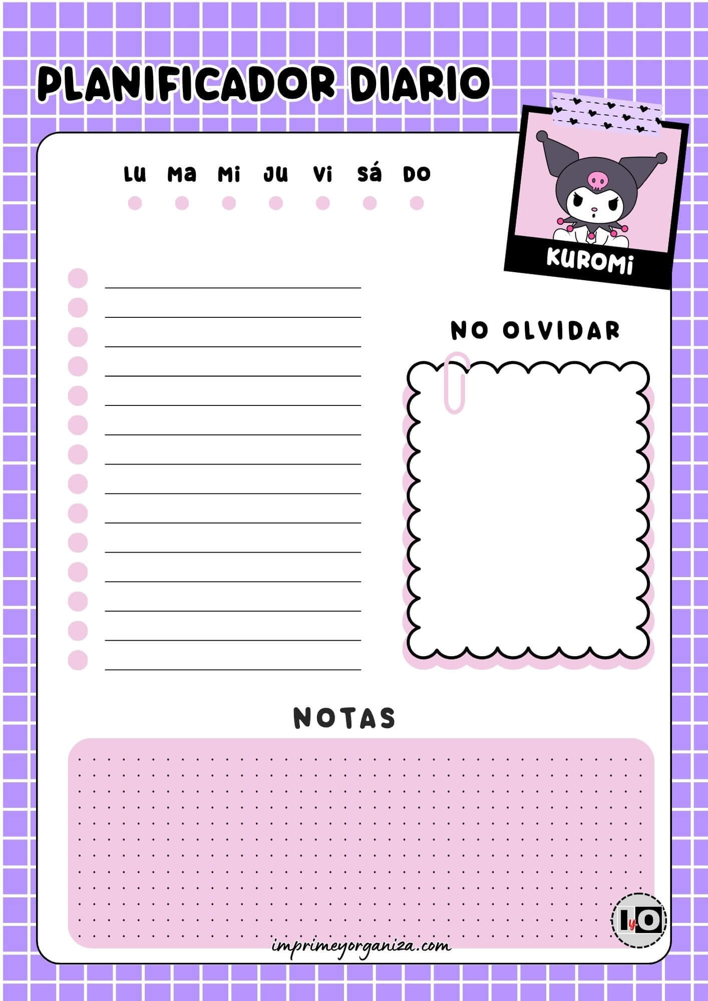 Planificador Diario de Kuromi