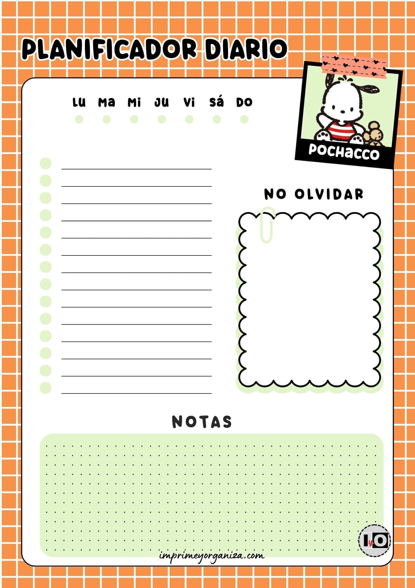 Planificador Diario de Pochacco