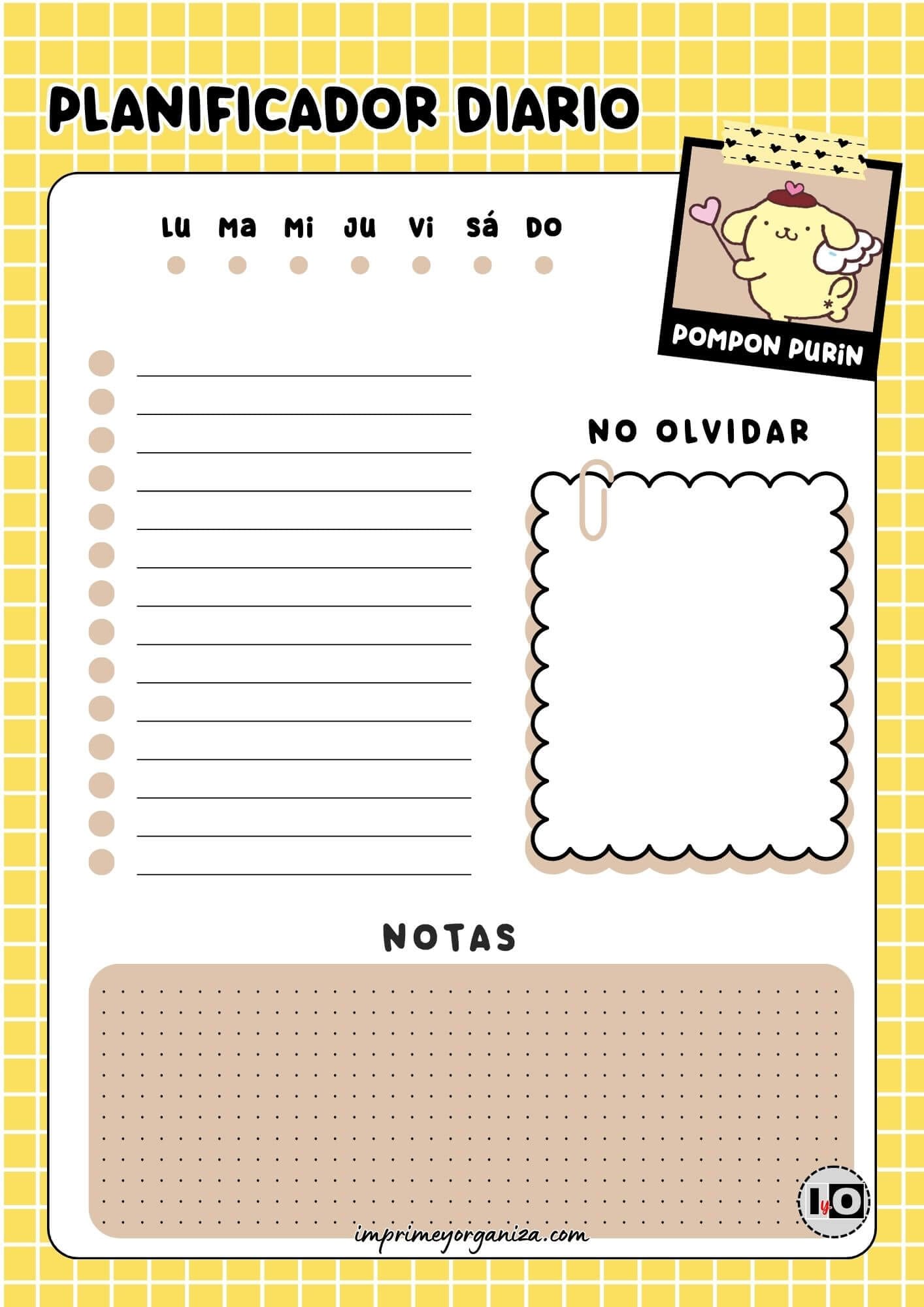 Planificador Diario de Pompon Purin