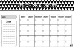 Planificador Mensual Triángulos