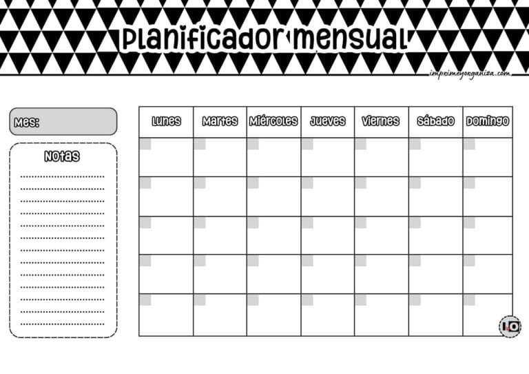 Planificador Mensual Triángulos