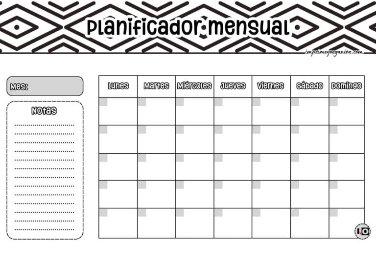 Planificador Mensual Tribal