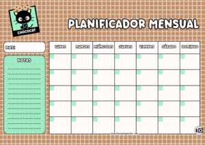 Planificador Mensual de Chococat