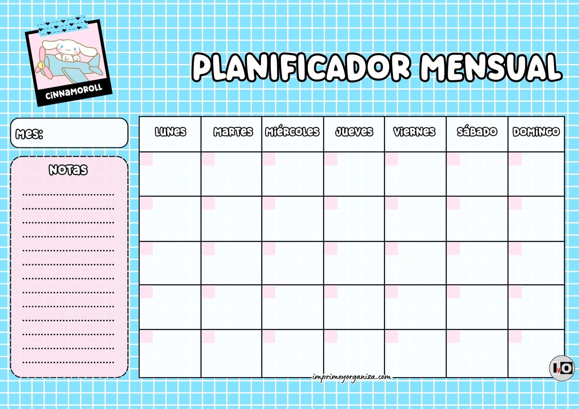 Planificador Mensual de Cinnamonroll