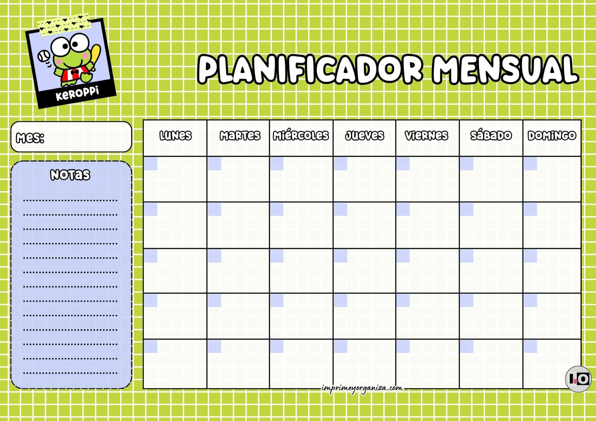 Planificador Mensual de Keroppi