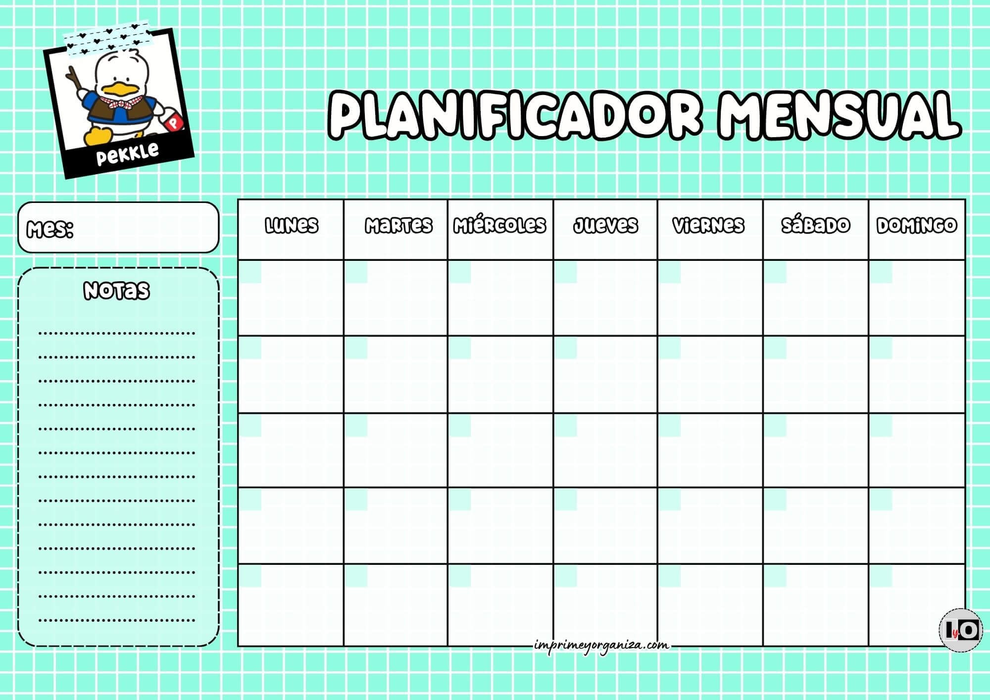 Planificador Mensual de Pekkle