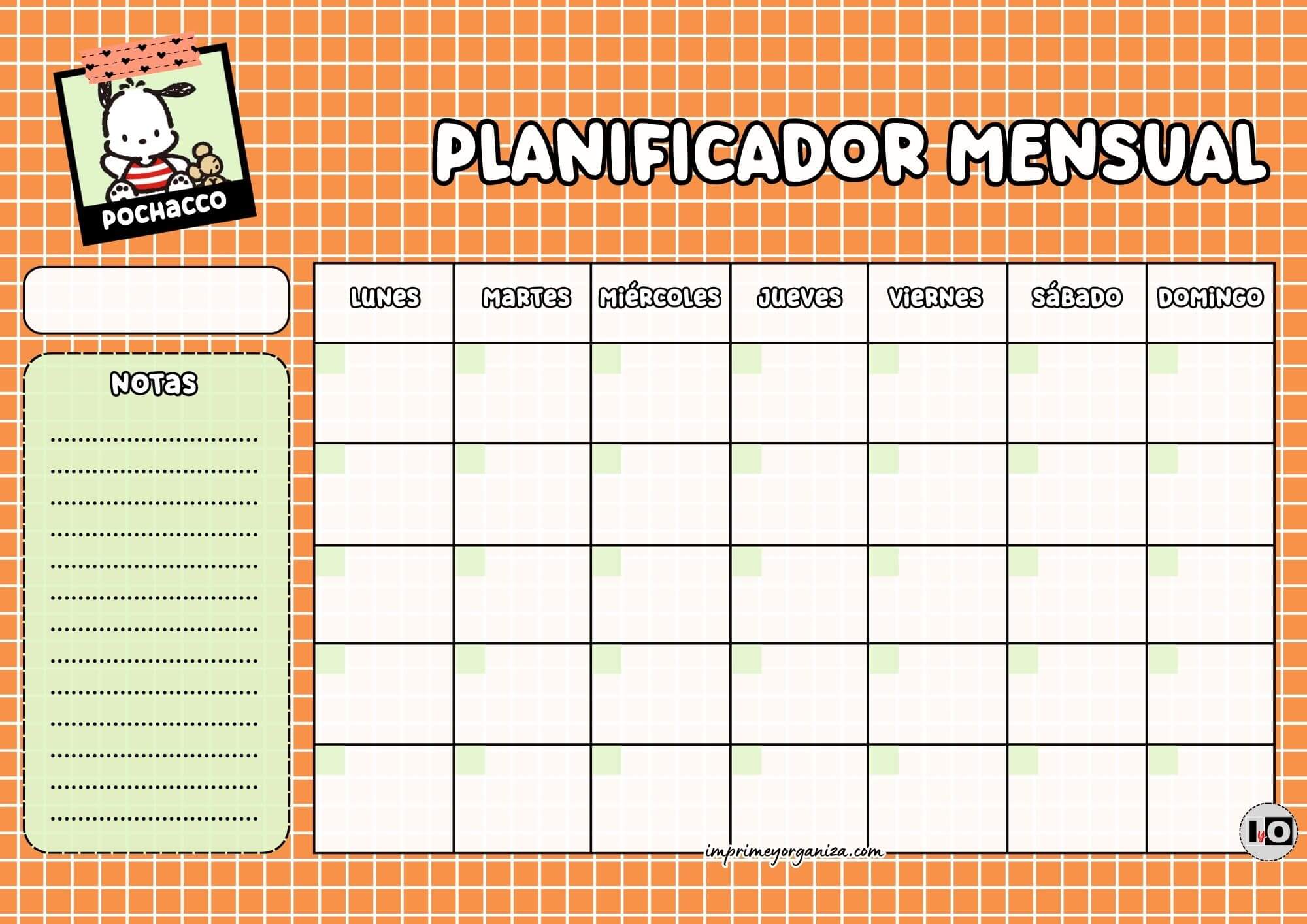 Planificador Mensual de Pochacco