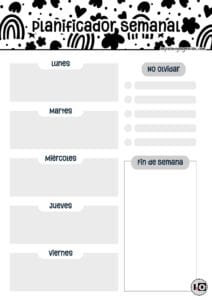 Planificador Semanal Cute
