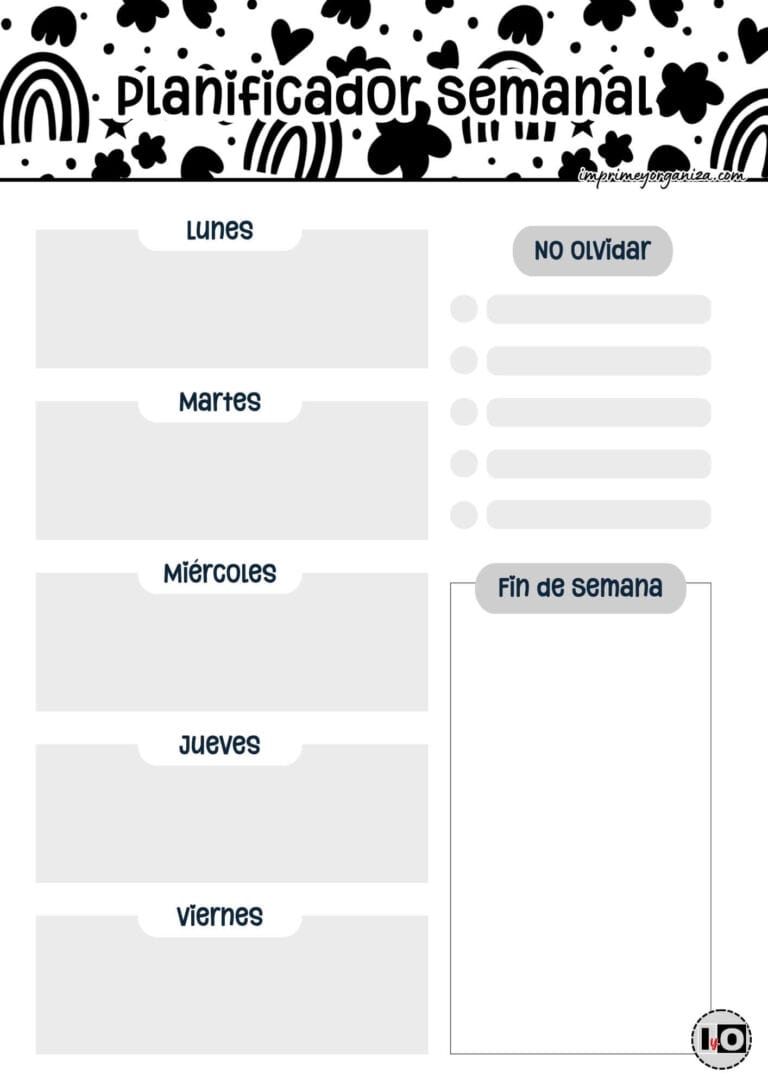 Planificador Semanal Cute