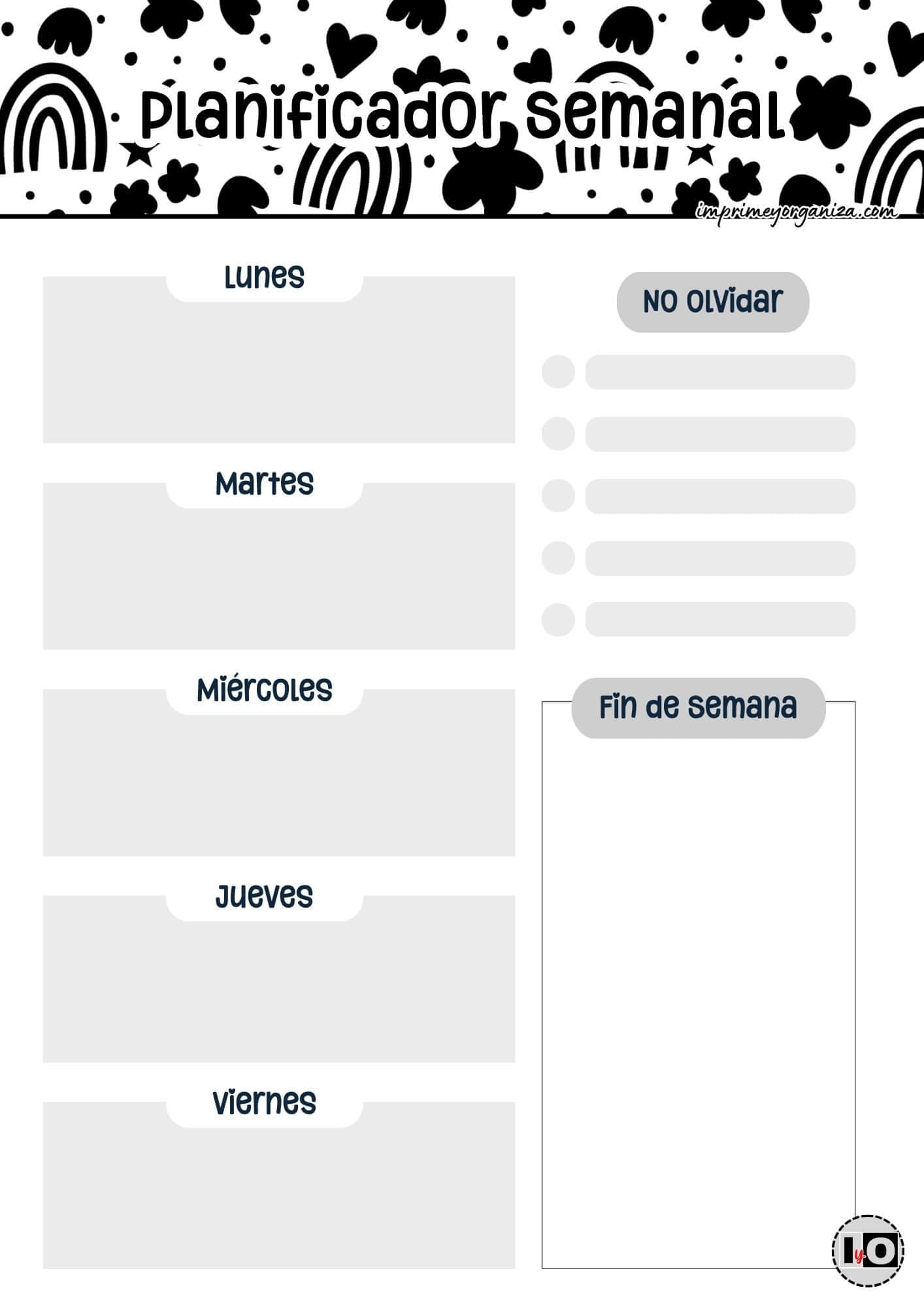 Planificador Semanal Cute