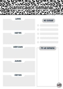 Planificador Semanal Hojas