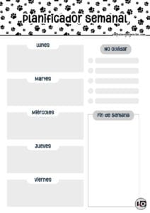 Planificador Semanal Huellas