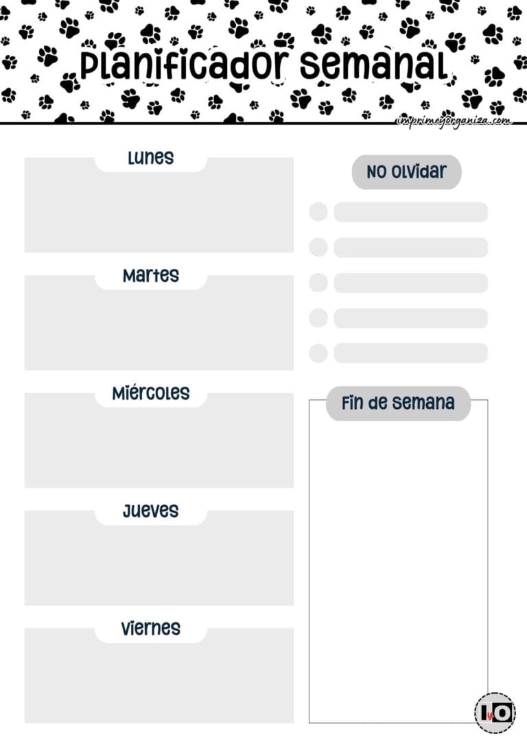 Planificador Semanal Huellas