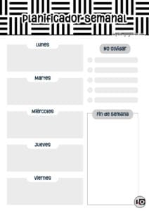 Planificador Semanal Rayas