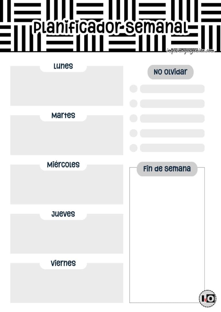 Planificador Semanal Rayas