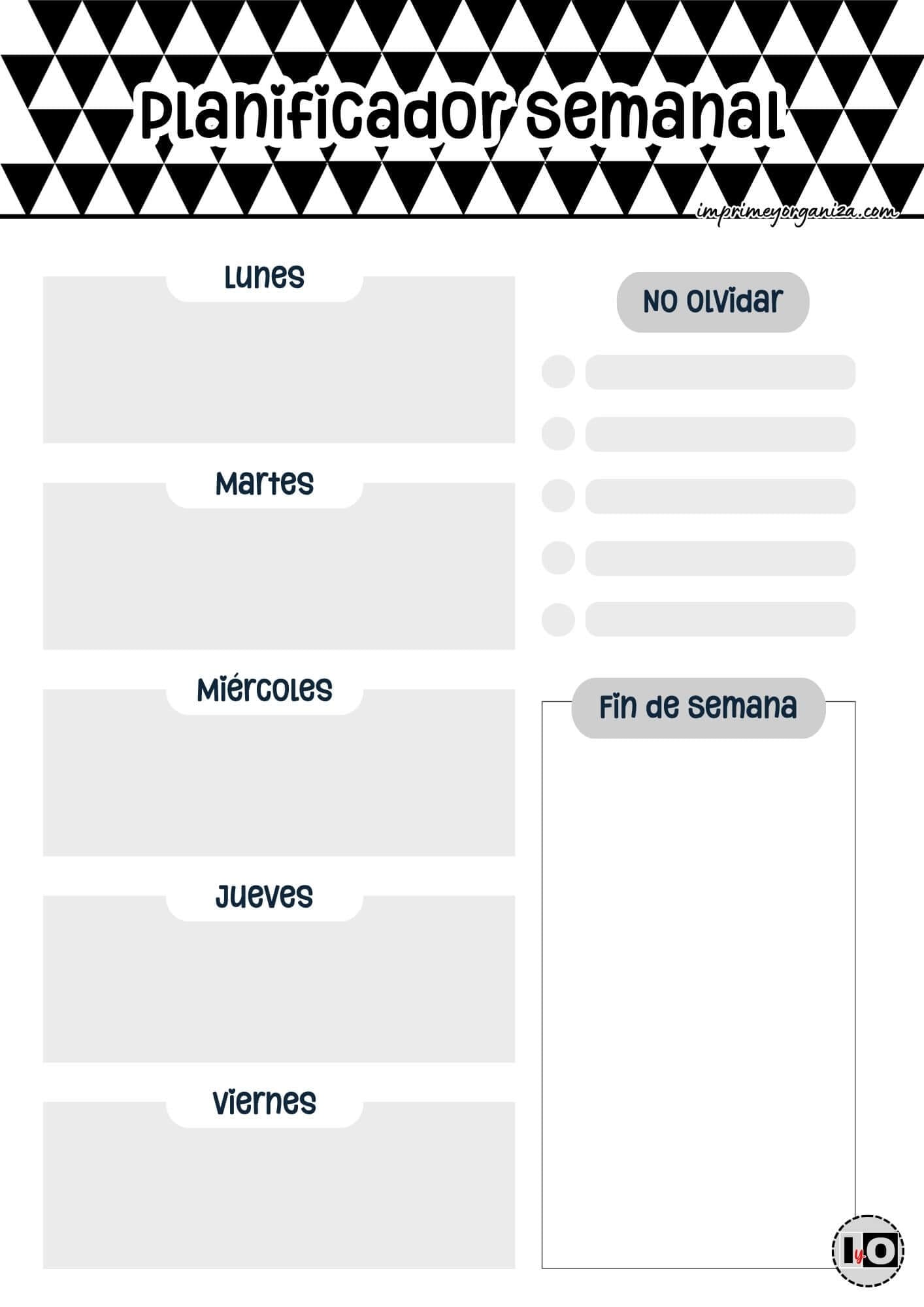 Planificador Semanal Triángulos