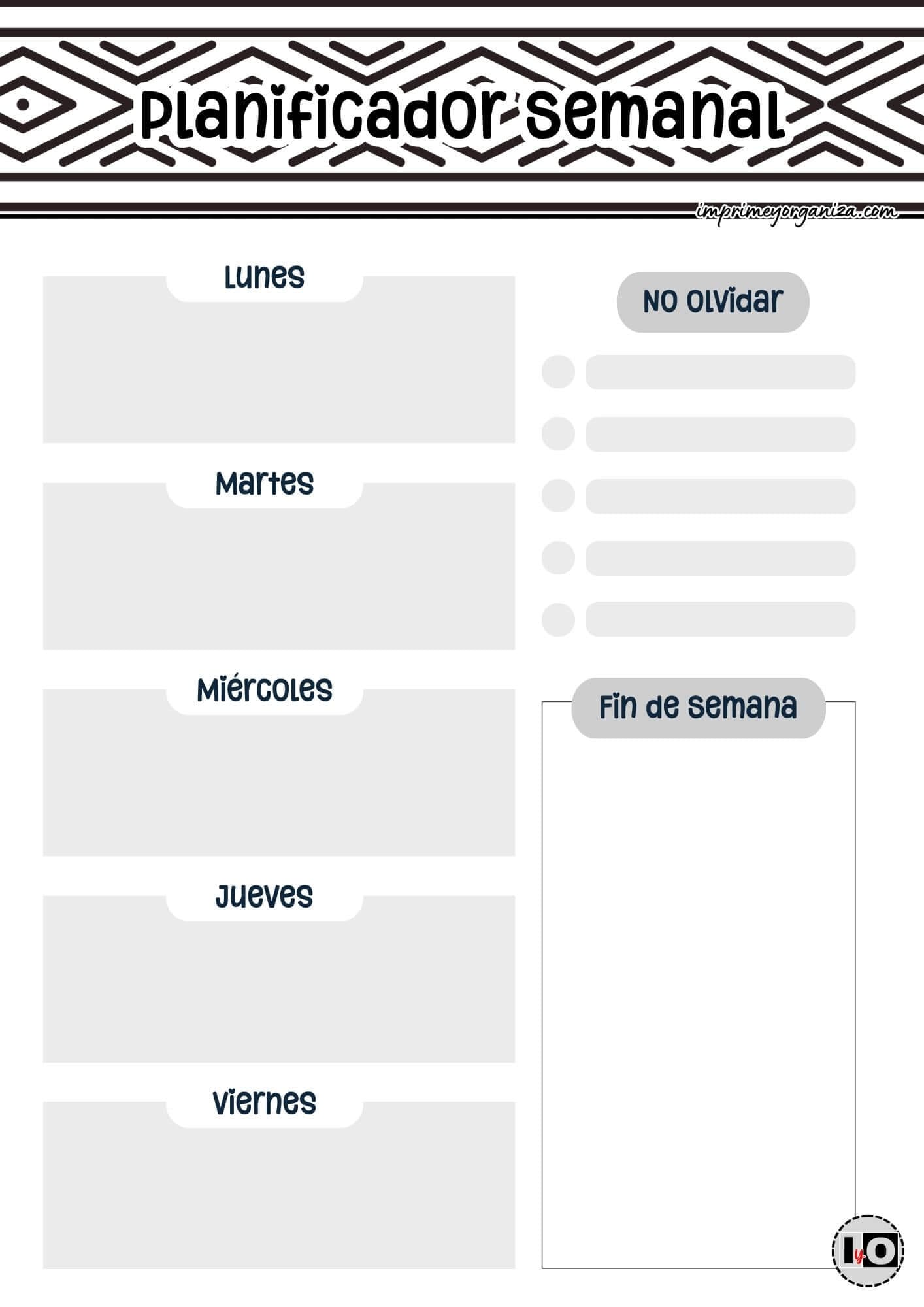 Planificador Semanal Tribal