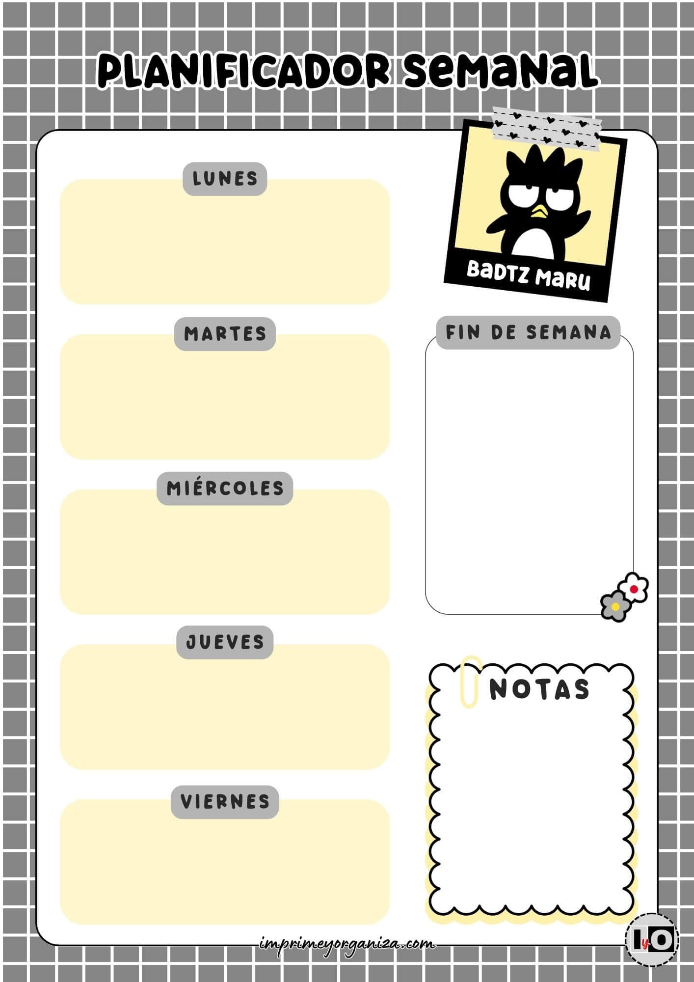 Planificador Semanal de Badtz Maru