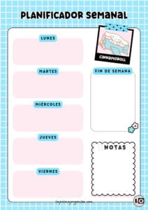 Planificador Semanal de Cinnamoroll