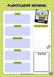Planificador Semanal de Keroppi