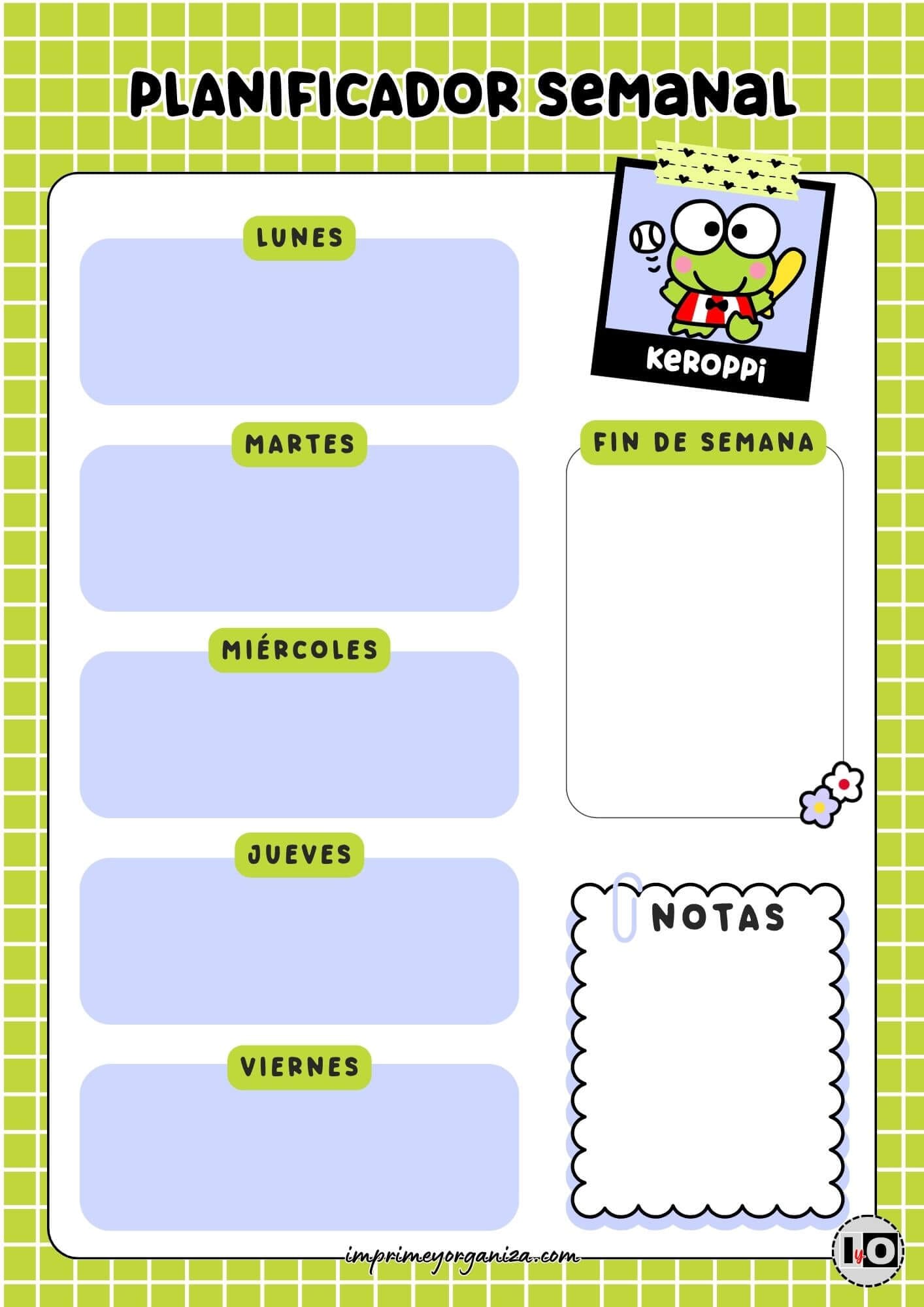 Planificador Semanal de Keroppi