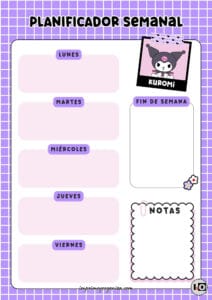 Planificador Semanal de Kuromi