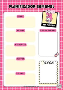 Planificador Semanal de My Melody