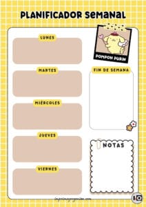 Planificador Semanal de Pompon Purin