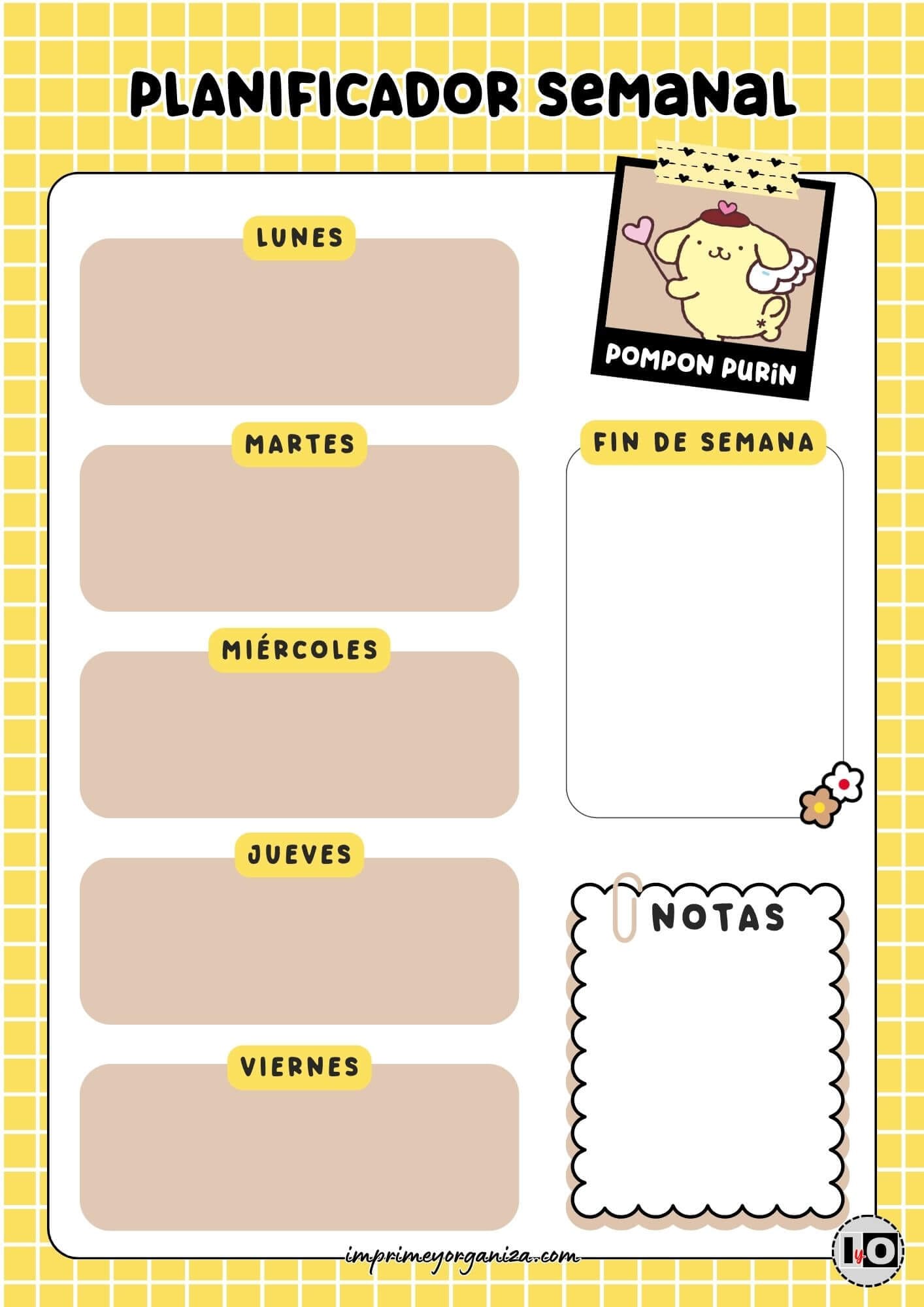 Planificador Semanal de Pompon Purin