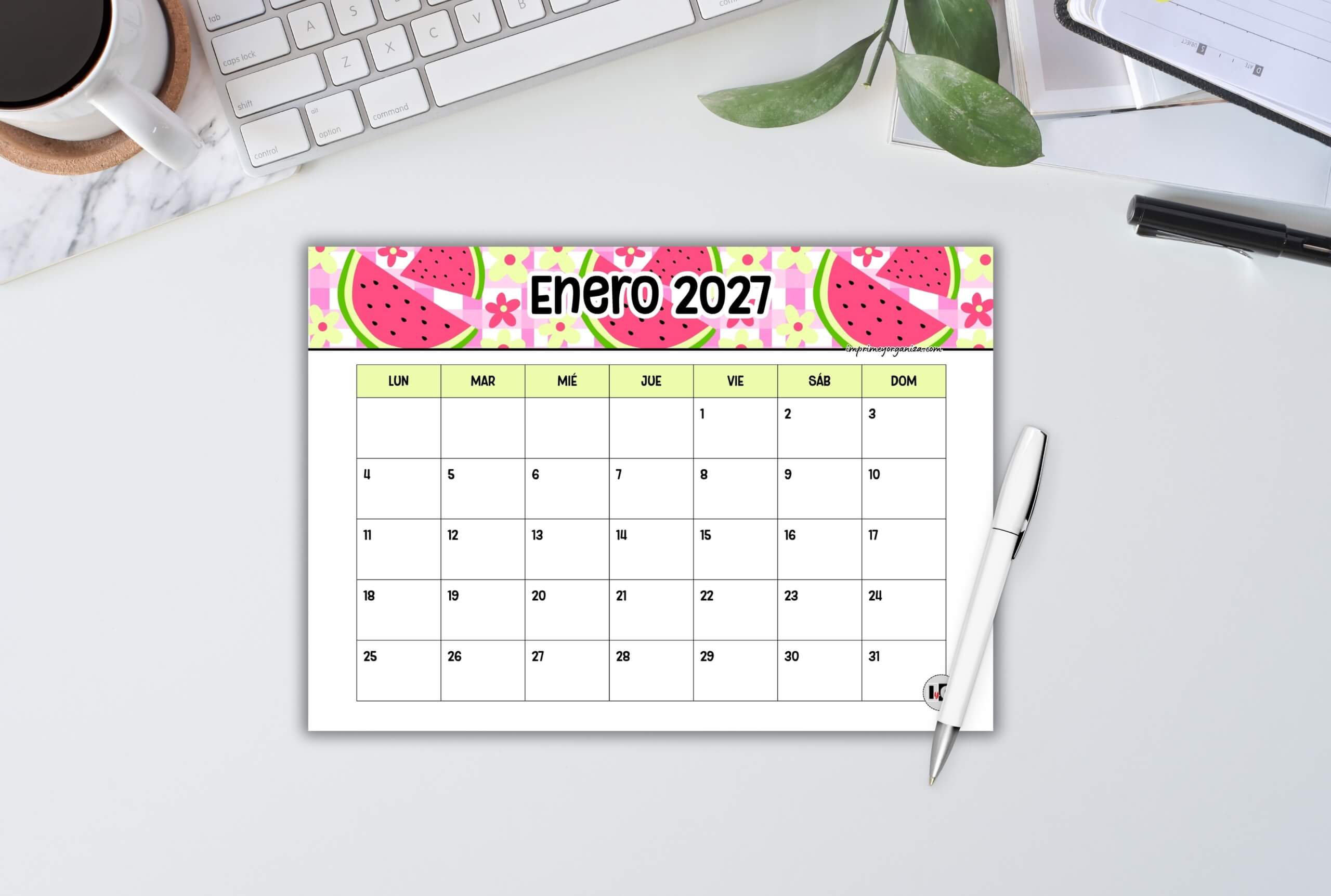 calendarios mensuales 2027 para imprimir en PDF gratis