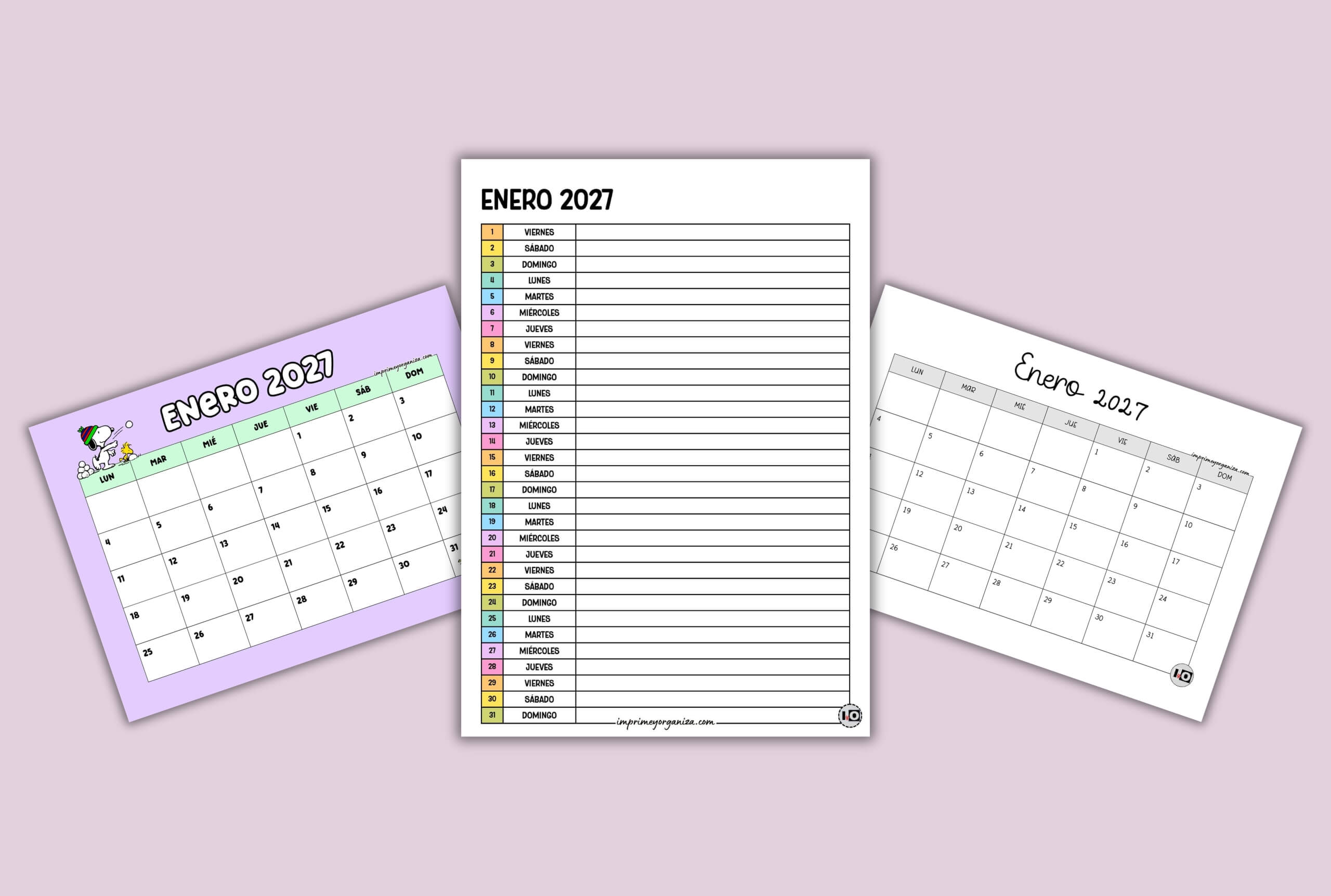 los mejores calendarios mensuales 2027 para imprimir en PDF gratis