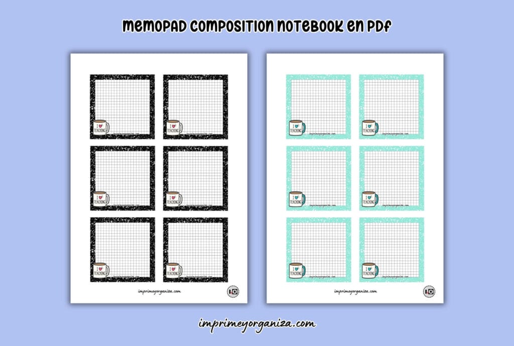 memopad composition notebook para maestros para imprimir gratis