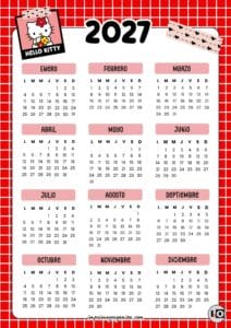 Calendario 2027 de Hello Kitty