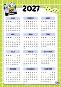 Calendario 2027 de Keroppi