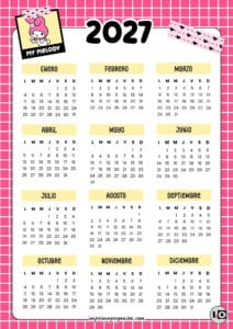 Calendario 2027 de My Melody